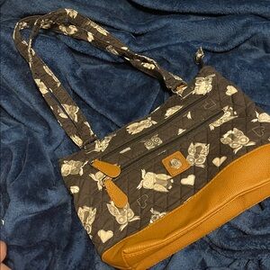 Stone Mountain Accessories Black Quilted Owl Print Bag